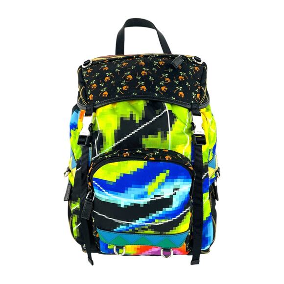 Prada Multicolor Pixel Tessuto Nylon Backpack - Picture 1 of 11